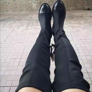 Over the knee tall lug soled boots brand new